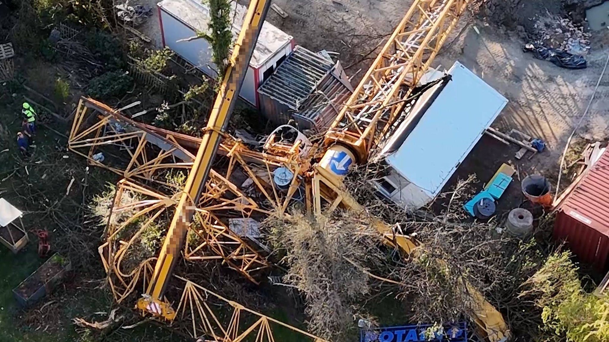 45 Meter hoher Baukran in Bayreuth umgestürzt