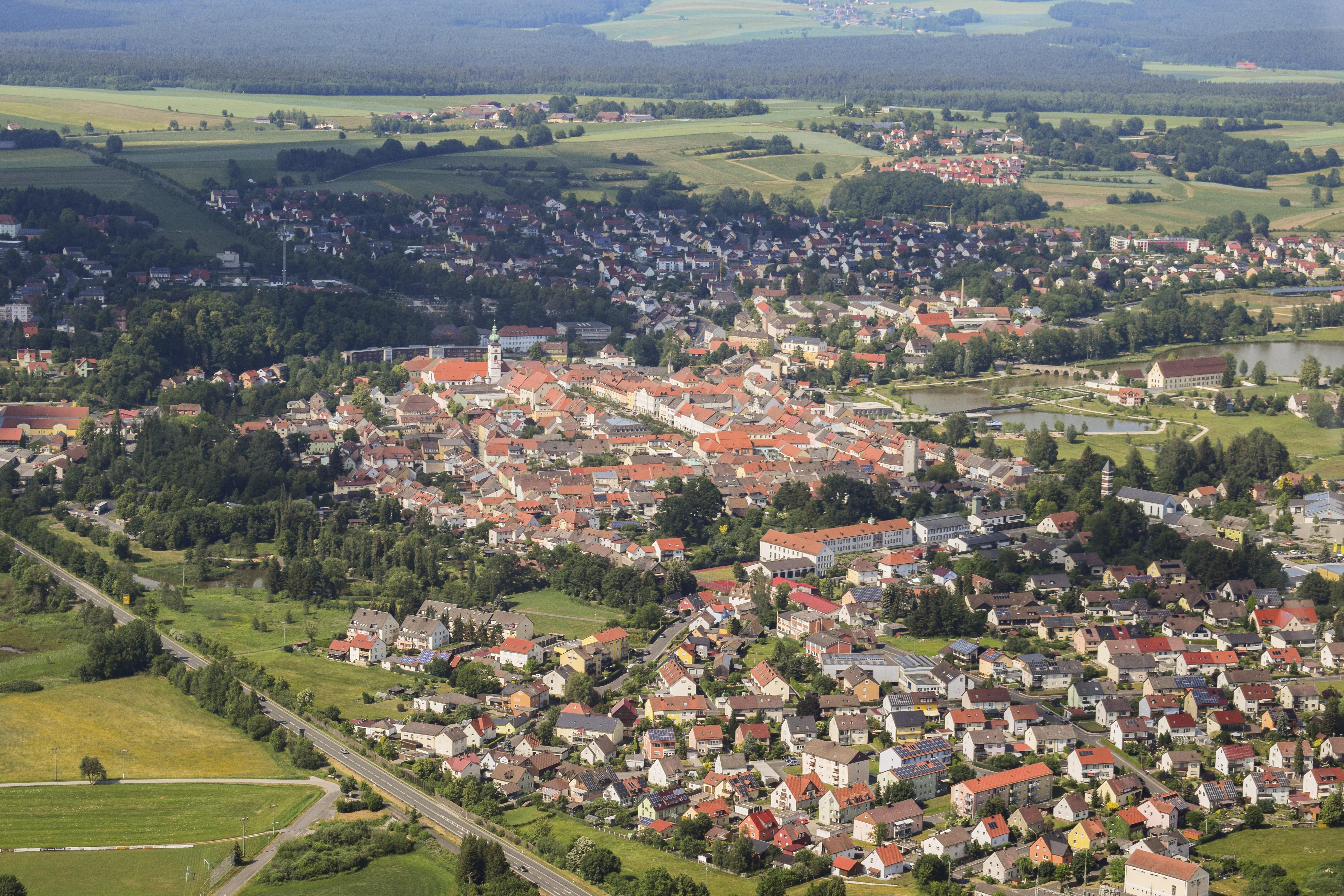 Blick auf Tirschenreuth in der Oberpfalz