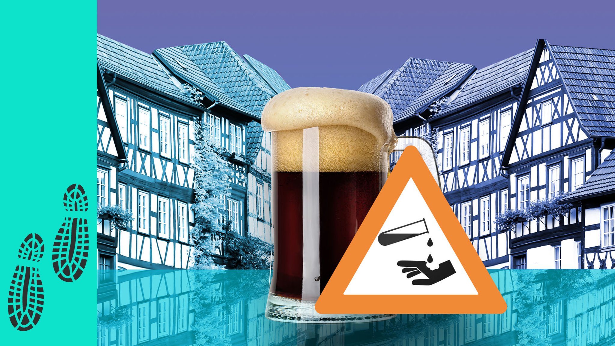 Bier und Giftwarnung vor fränkischen Häusern (Montage) | Bild: ARD Bier und Giftwarnung vor fränkischen Häusern (Montage)