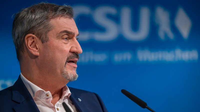 CSU-Chef Markus Söder in München. | Bild: picture alliance/dpa | Peter Kneffel CSU-Chef Markus Söder in München.