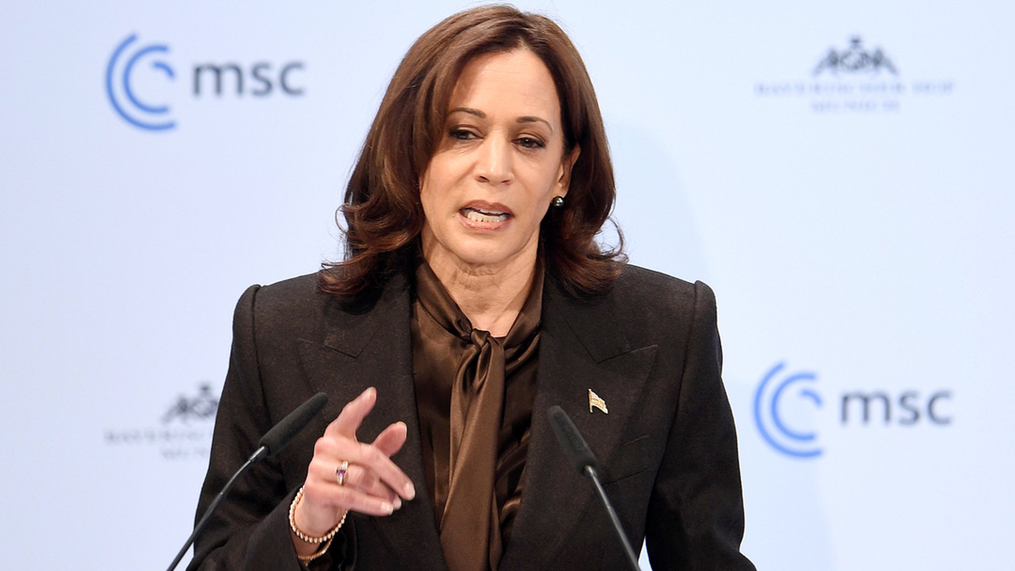 München: Kamala D. Harris, US-Vizepräsidentin, spricht bei der 58. Münchner Sicherheitskonferenznferenz.