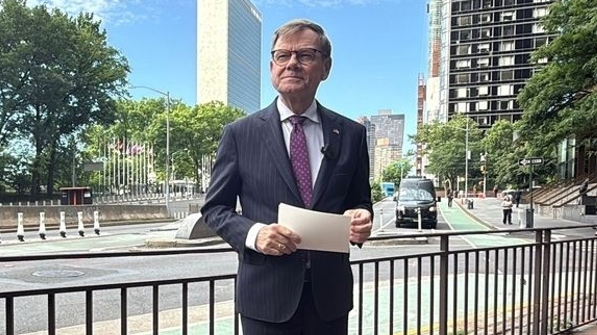29.05.26 Außenminister Johann Wadephul (CDU) besucht die Vereinten Nationen (UN) | Bild: dpa-Bildfunk/Jörg Blank 29.05.26 Außenminister Johann Wadephul (CDU) besucht die Vereinten Nationen (UN)
