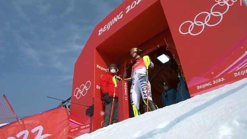 Lena Dürr vor dem ersten Lauf im Slalom