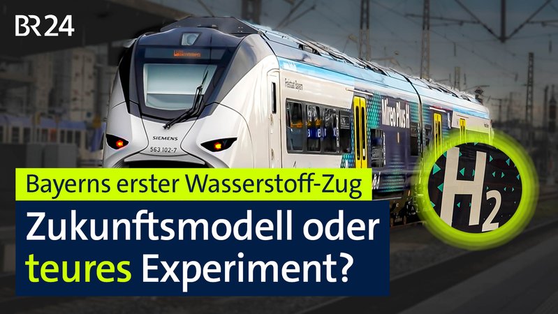 Bayerns erster Wasserstoffzug am Augsburger Hauptbahnhof. | Bild: BR Bayerns erster Wasserstoffzug am Augsburger Hauptbahnhof.