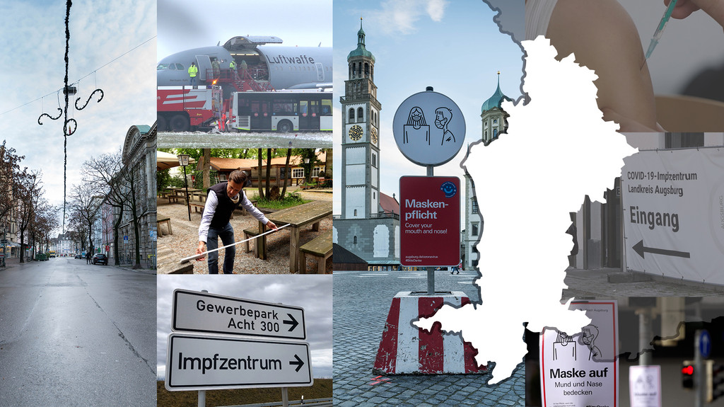 Collage mit Motiven zur Corona-Pandemie