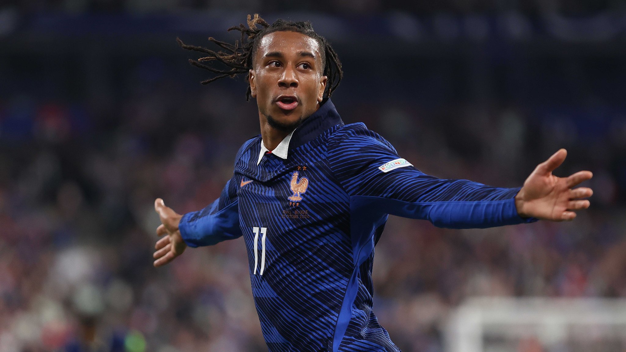 Michael Olise traf in der Nations-League-Partie gegen Belgien | Bild: picture alliance / ZUMAPRESS.com | Daniel Weir Michael Olise traf in der Nations-League-Partie gegen Belgien