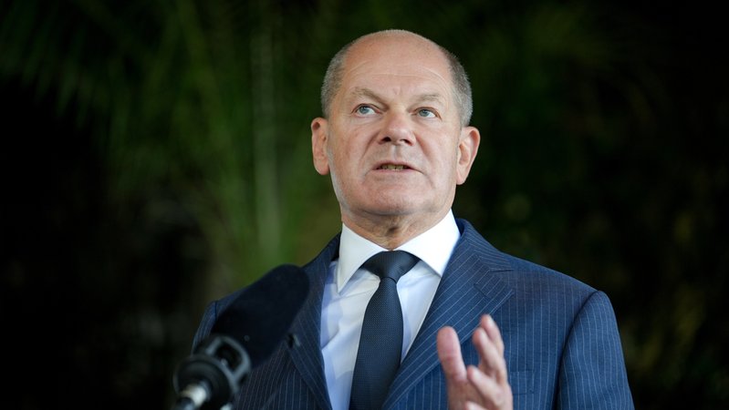 Statement von Scholz am Dienstag am Rande des G20-Gipfels in Rio de Janeiro | Bild: BR Statement von Scholz am Dienstag am Rande des G20-Gipfels in Rio de Janeiro