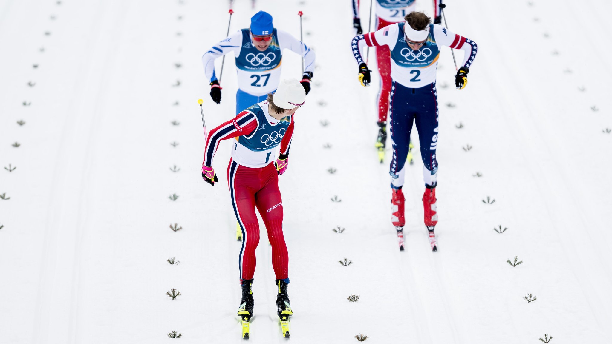 Johannes Klæbo gewinnt die Goldmedaille im Sprint.