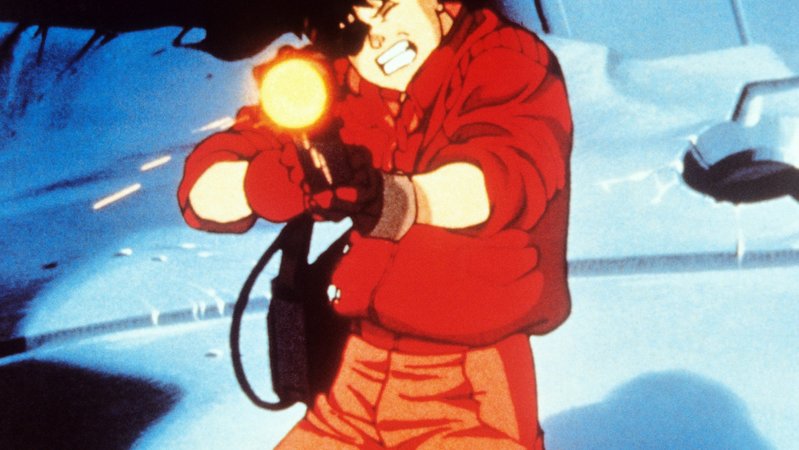 Kaneda versucht im Tokio der Zukunft eine Katastrophe abzuwenden in "Akira" (1988) (Filmszene).