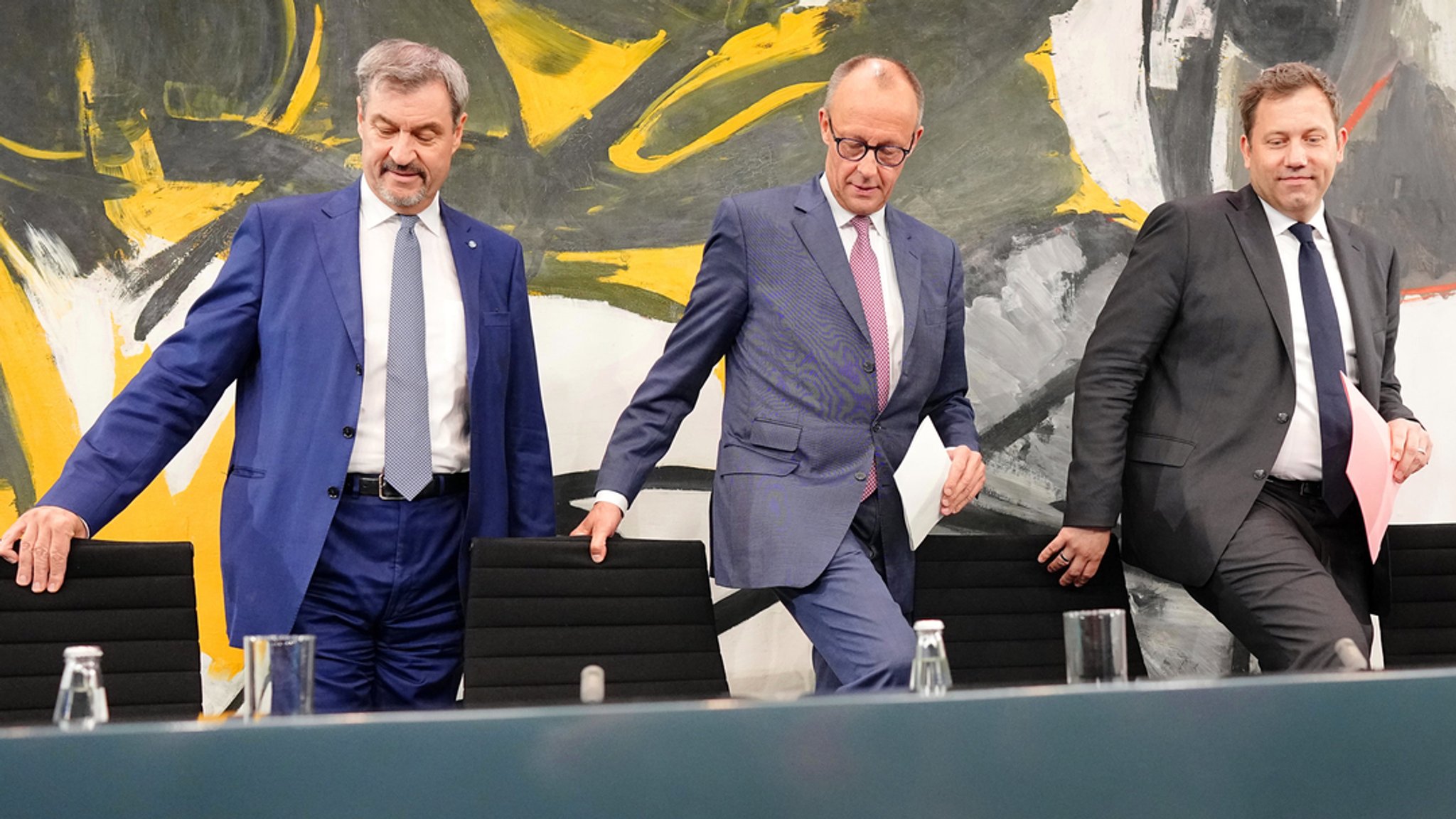 Markus Söder, Friedrich Merz und Lars Klingbeil (von links nach rechts)