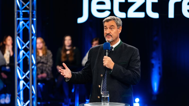 Markus Söder im BR-Studio in Unterföhring bei "jetzt red i" | Bild: BR/Raphael Kast Markus Söder im BR-Studio in Unterföhring bei "jetzt red i"