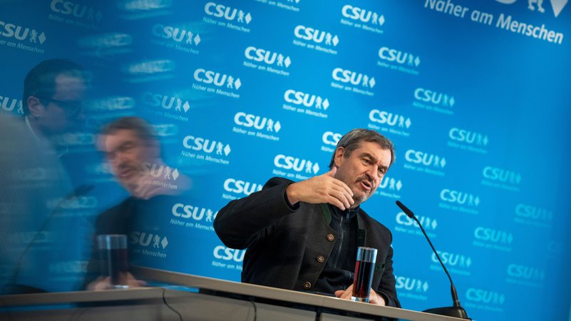 CSU-Chef Markus Söder in München | Bild: picture alliance/dpa | Peter Kneffel CSU-Chef Markus Söder in München