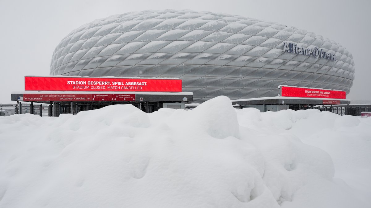 Schnee-Chaos in München: FC-Bayern-Spiel gegen Union abgesagt