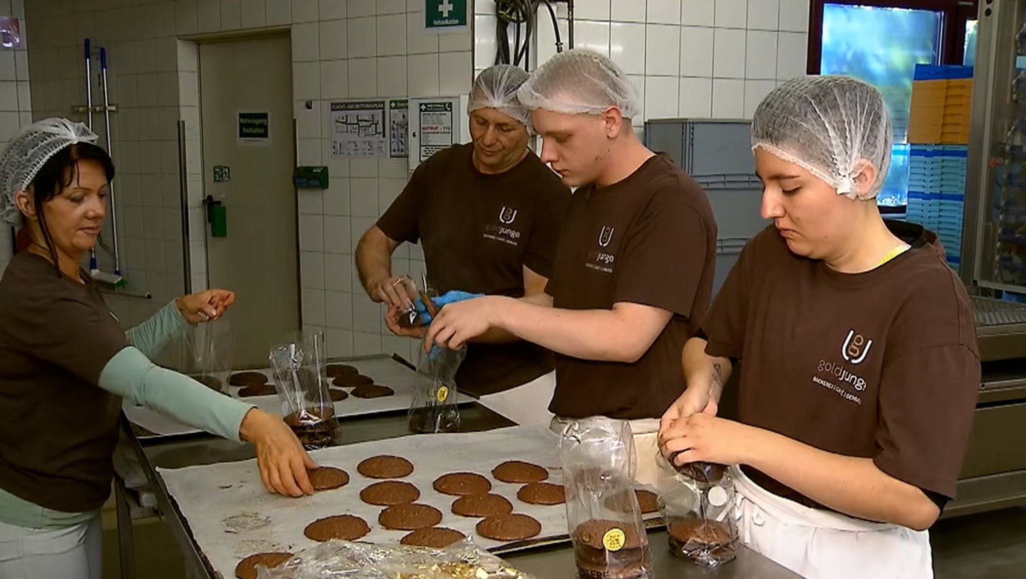 Angestellte der Bäckereikette Goldjunge