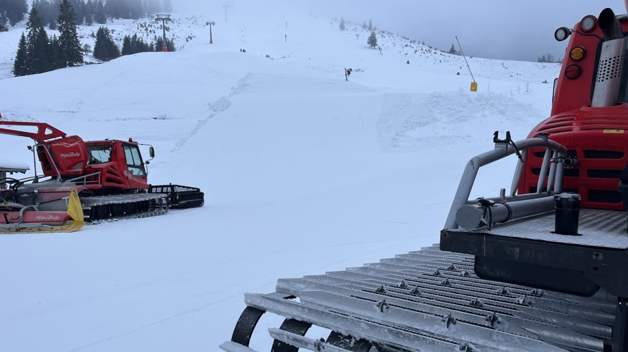 Pistenraupen, Skipiste am Waldkopf, Sudelfeld.