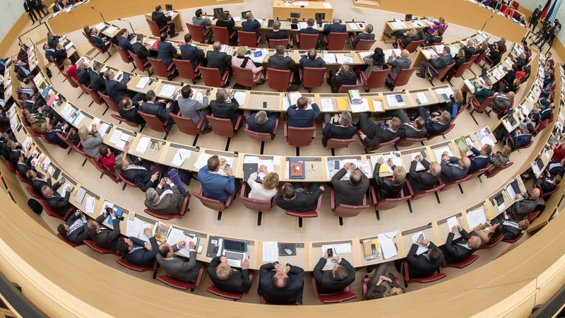Das Plenum des Bayerischen Landtags, aufgenommen am 11.12.18.
