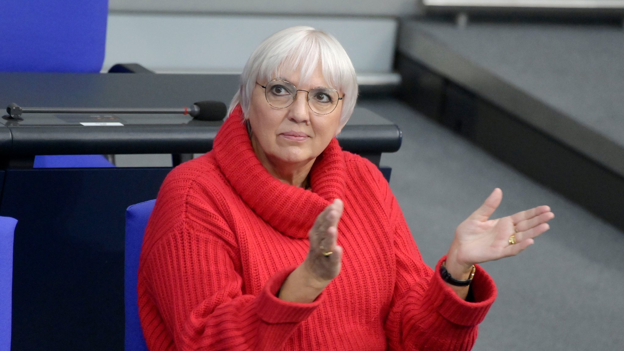 Claudia Roth von den Grünen im Bundestag