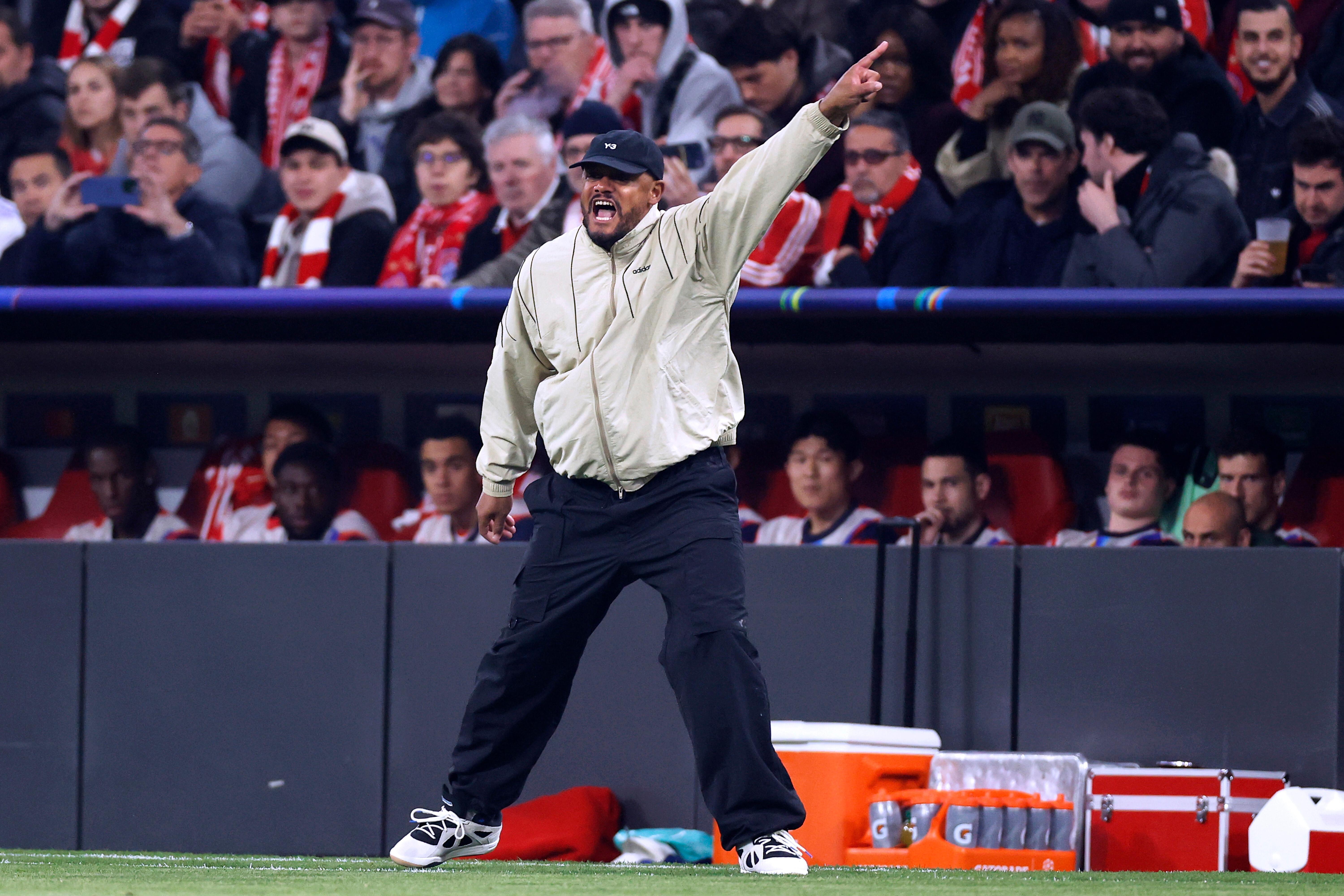 Vincent Kompany, Trainer FC Bayern München, beim Champions-League-Duell mit Real Madrid