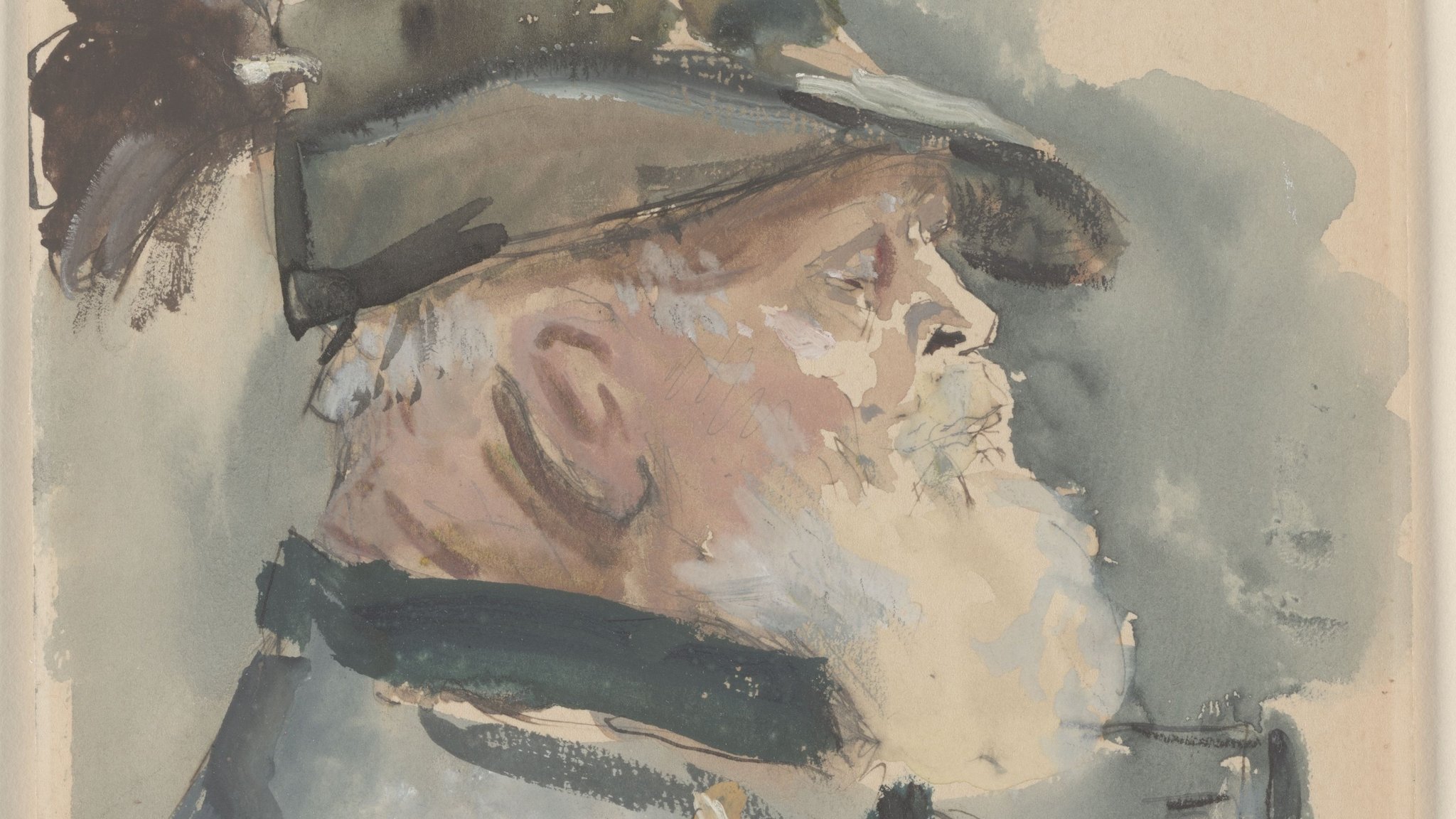 Porträt Prinzregent Luitpold: Aquarell von Max Slevogt (Ausschnitt)