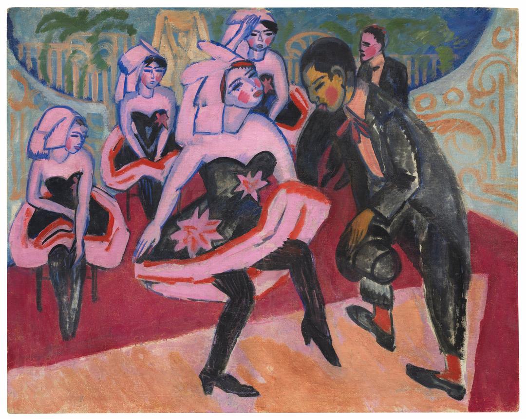 Bild von Ernst Ludwig Kirchner "Tanz im Varieté" aus dem Jahr 1911, dessen Verbleib jahrzehntelang ungeklärt war