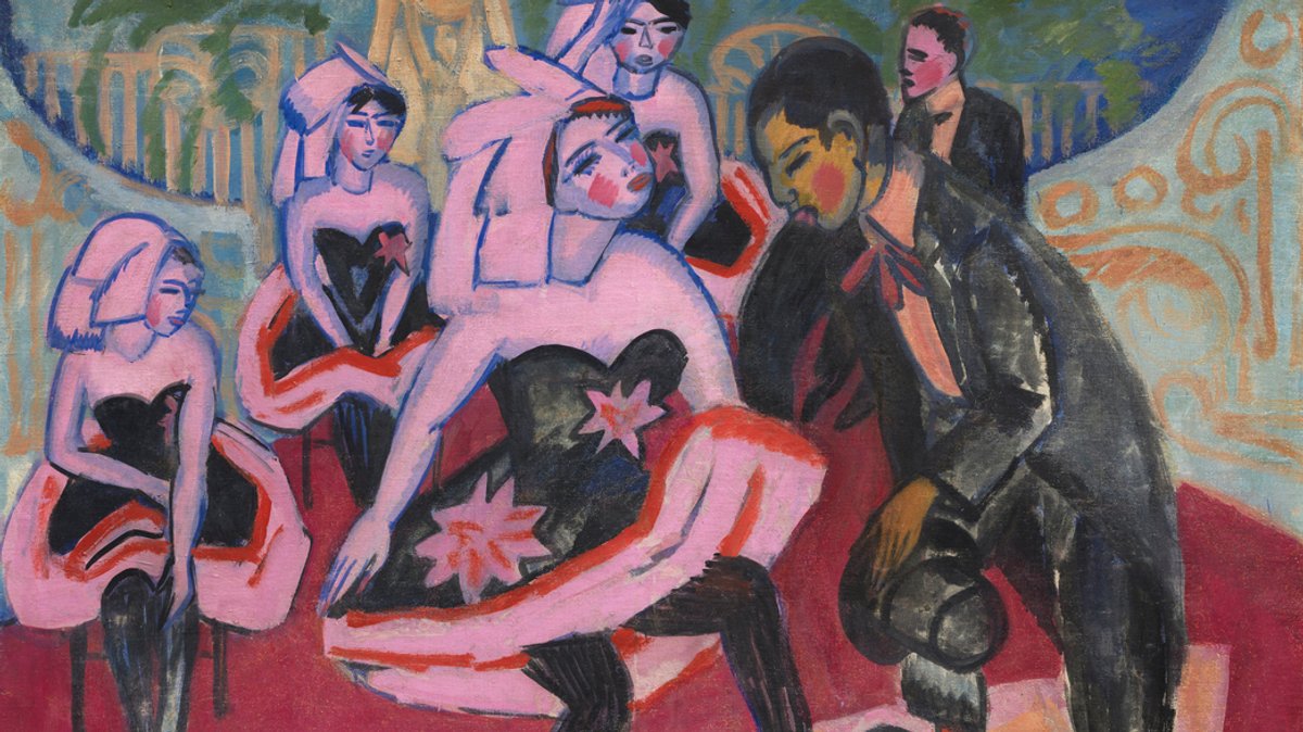 Bild von Ernst Ludwig Kirchner "Tanz im Varieté" aus dem Jahr 1911, dessen Verbleib jahrzehntelang ungeklärt war