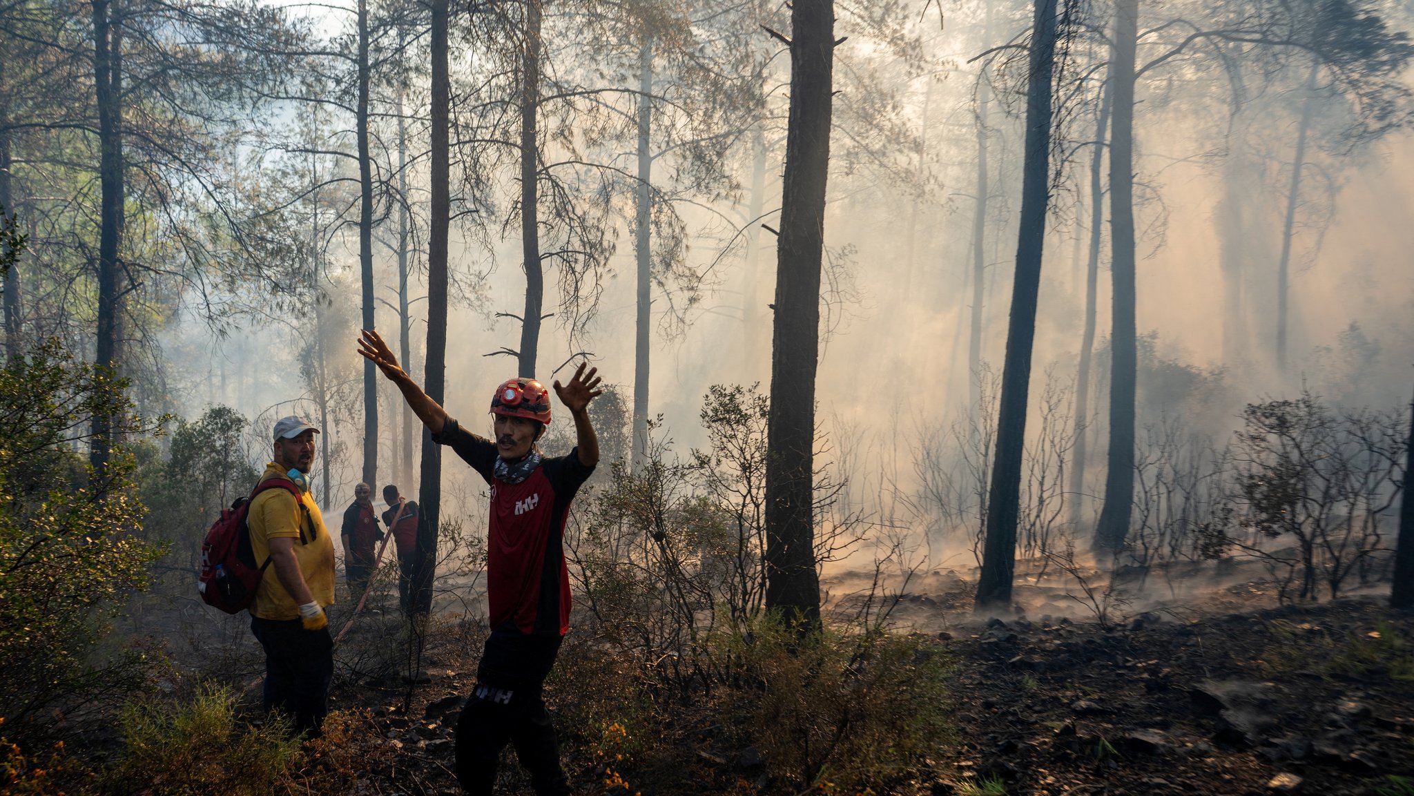 Freiwillige bei Löscharbeiten im südwesttürkischen Fethiye | Bild: Reuters/Ali Dinc Freiwillige bei Löscharbeiten im südwesttürkischen Fethiye
