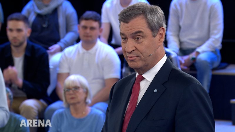 CSU-Chef Markus Söder in der ARD-Sendung "Arena" | Bild: ARD CSU-Chef Markus Söder in der ARD-Sendung "Arena"