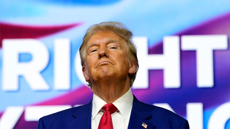 Der republikanische Präsidentschaftskandidat und ehemalige US-Präsident Donald Trump. | Bild: dpa-Bildfunk/Alex Brandon Der republikanische Präsidentschaftskandidat und ehemalige US-Präsident Donald Trump.