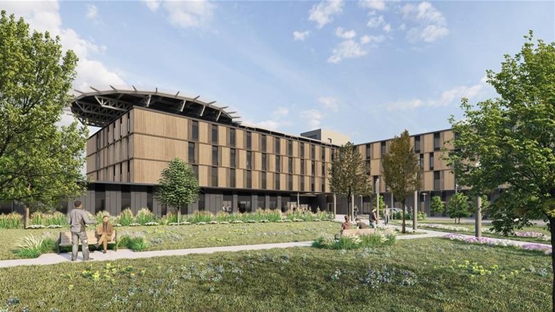 Entwurf für den Neubau des Klinikums Main-Spessart in Lohr am Main | Bild: Hubert Staudt Architekten Entwurf für den Neubau des Klinikums Main-Spessart in Lohr am Main