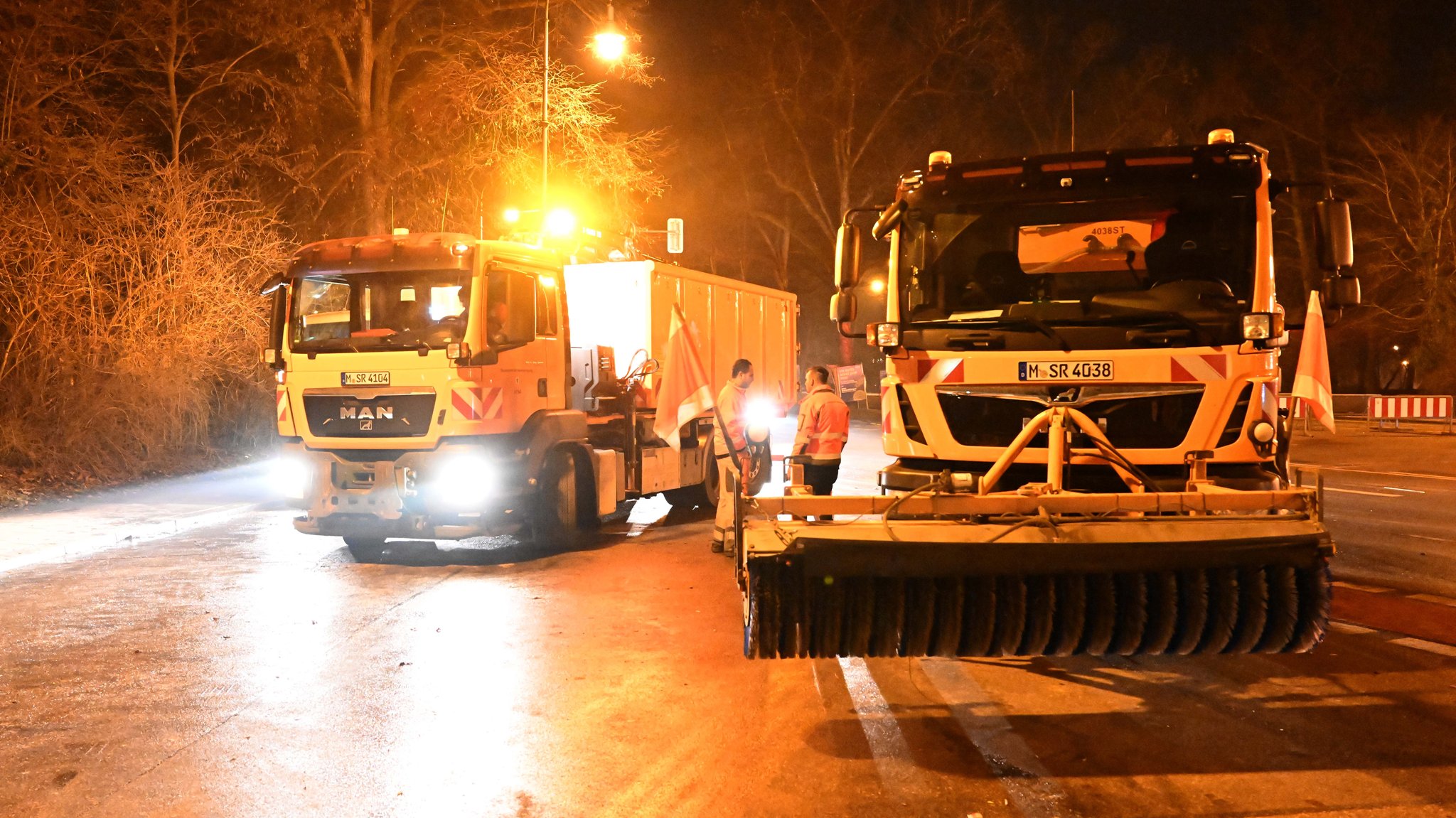 Münchner Straßenreinigung an Silvester