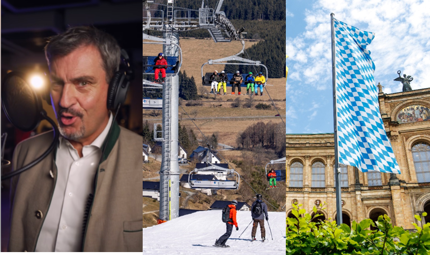 Ministerpräsident Söder singt Wiesn-Song, Skilift, Landtag