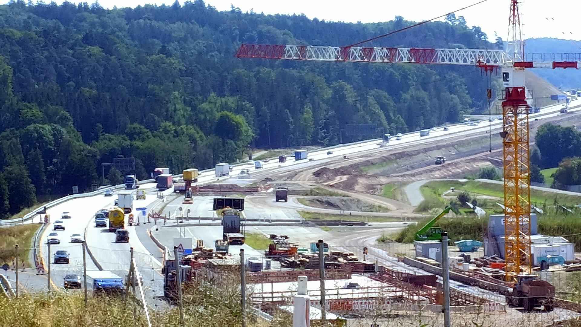 Die Baustelle auf der A6.