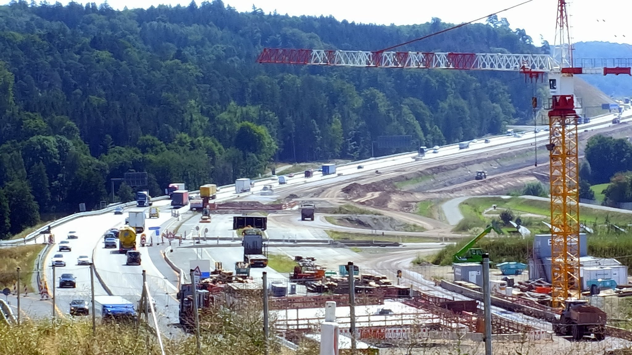 Die Baustelle auf der A6.