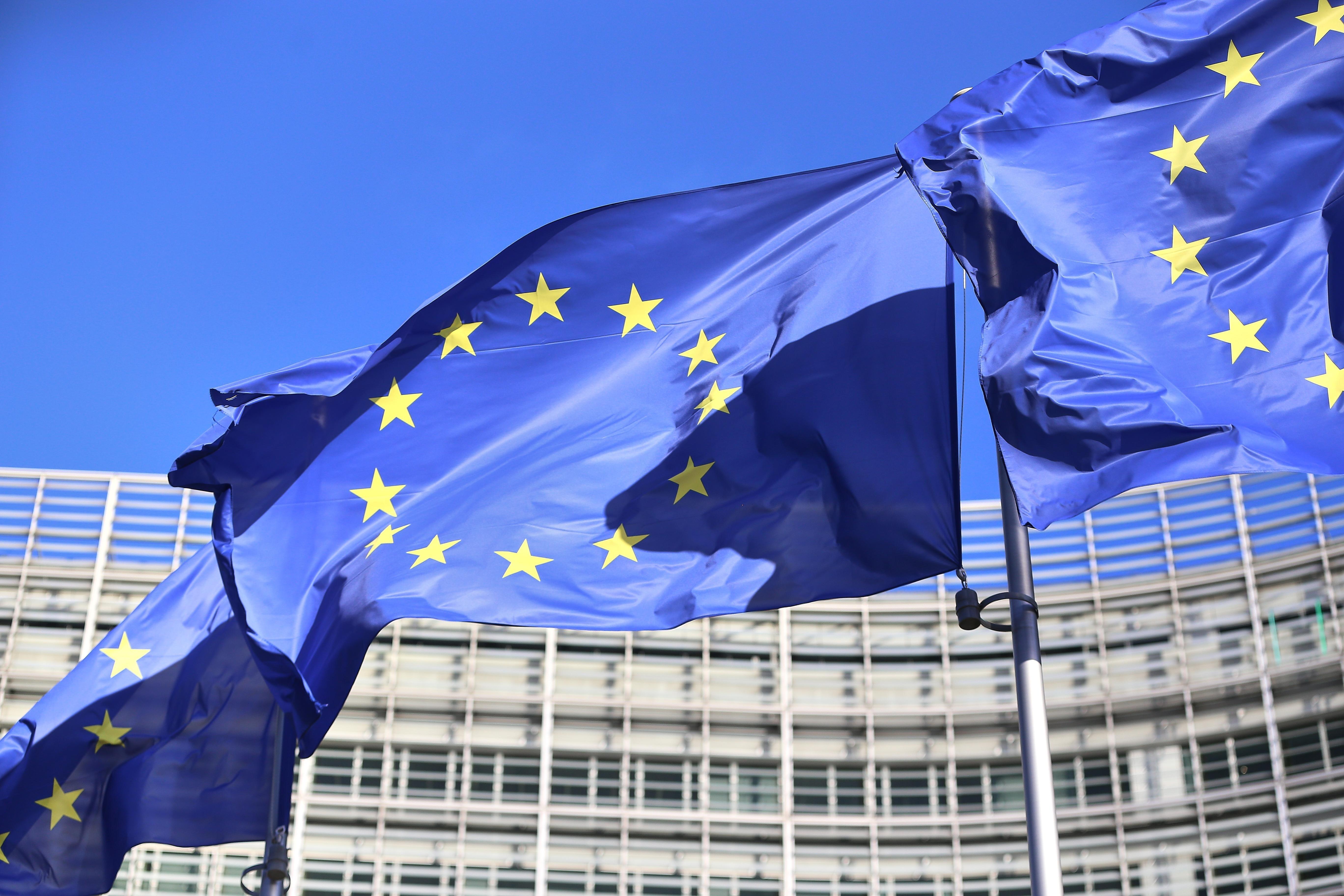 EU-Fahnen in Brüssel
