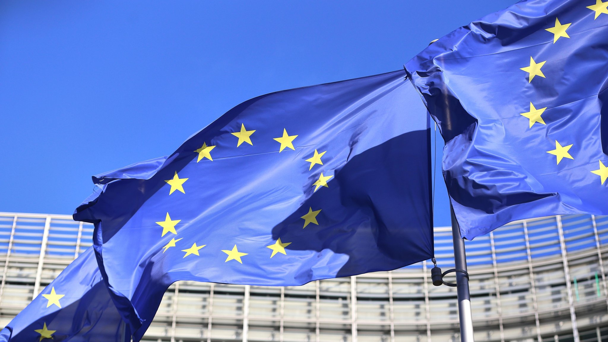 EU-Fahnen in Brüssel