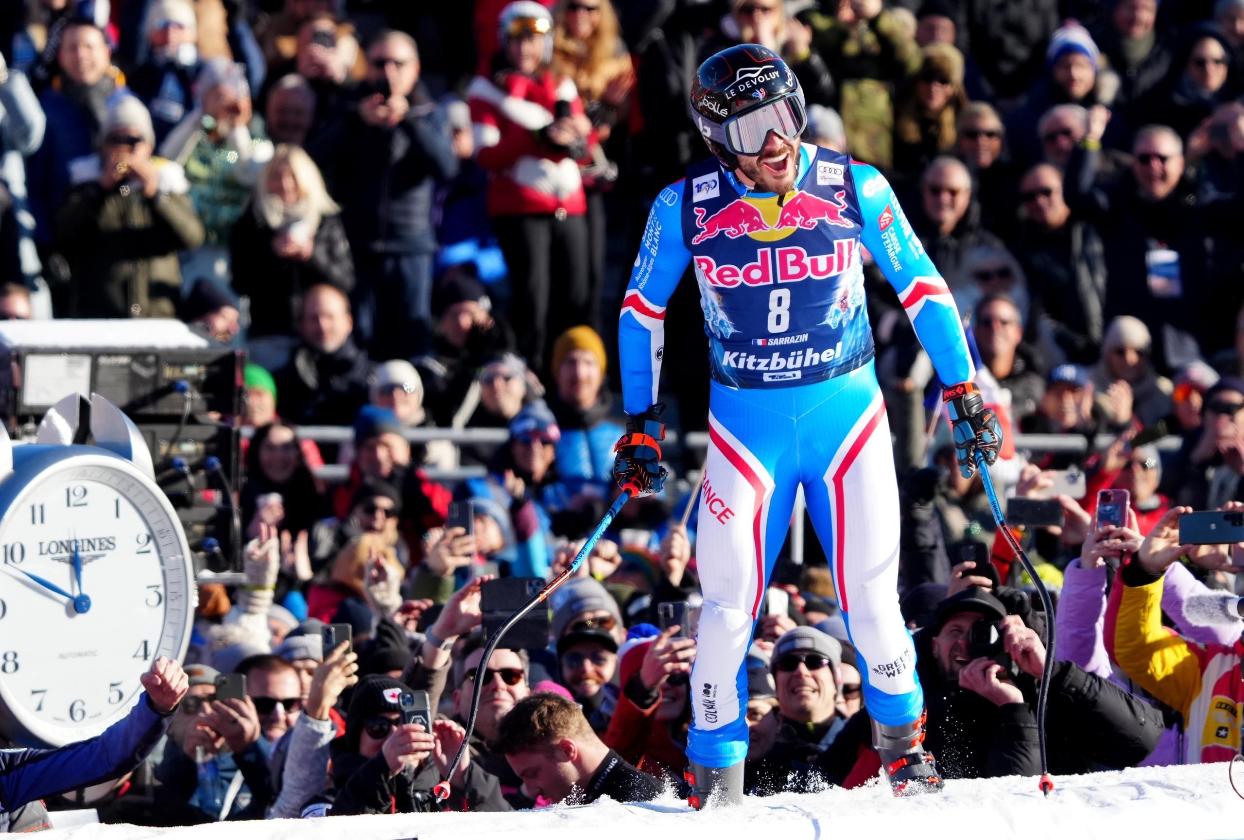 Cyprien Sarrazin nach seinem Sieglauf in Kitzbühel