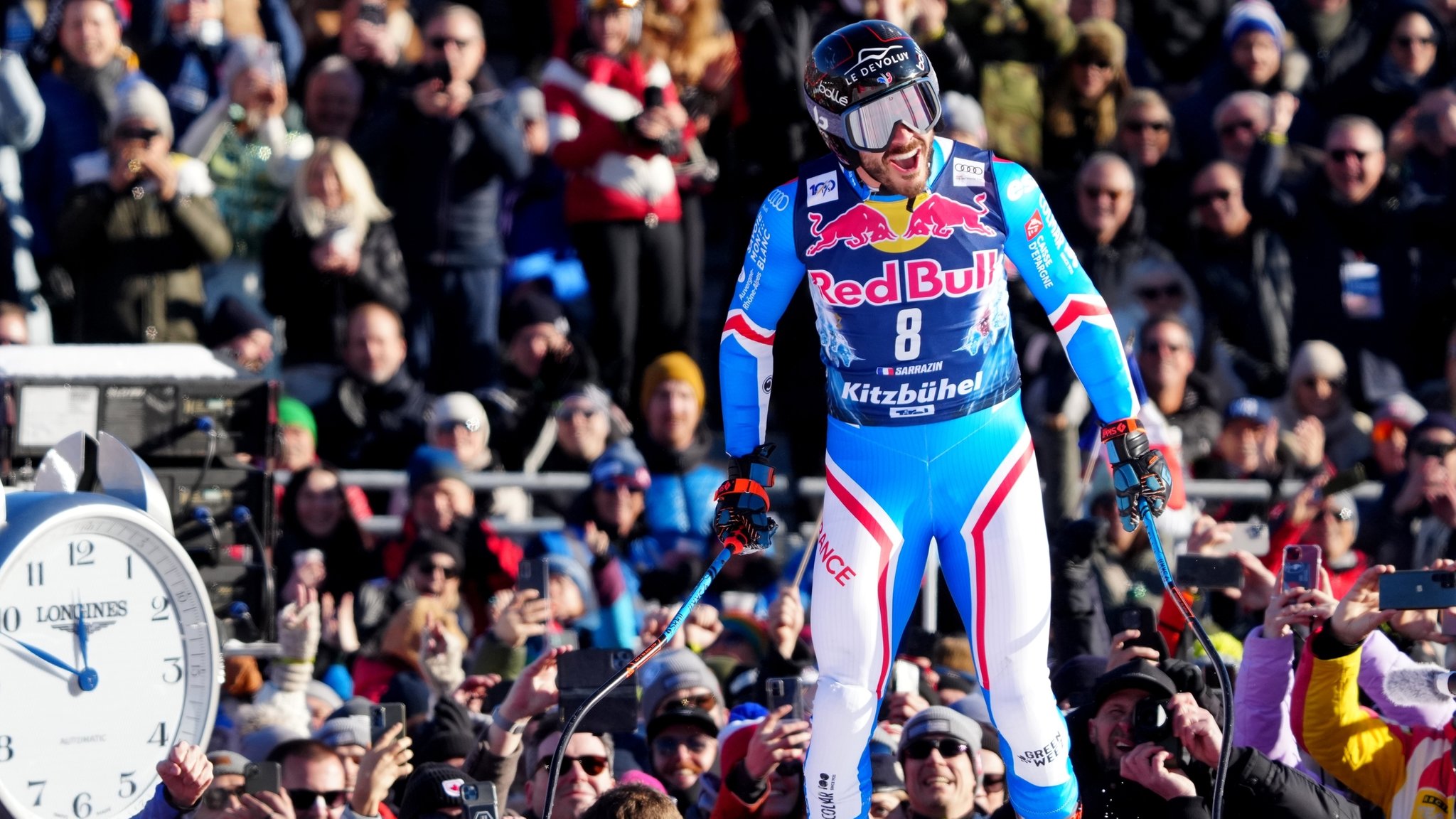 Cyprien Sarrazin nach seinem Sieglauf in Kitzbühel