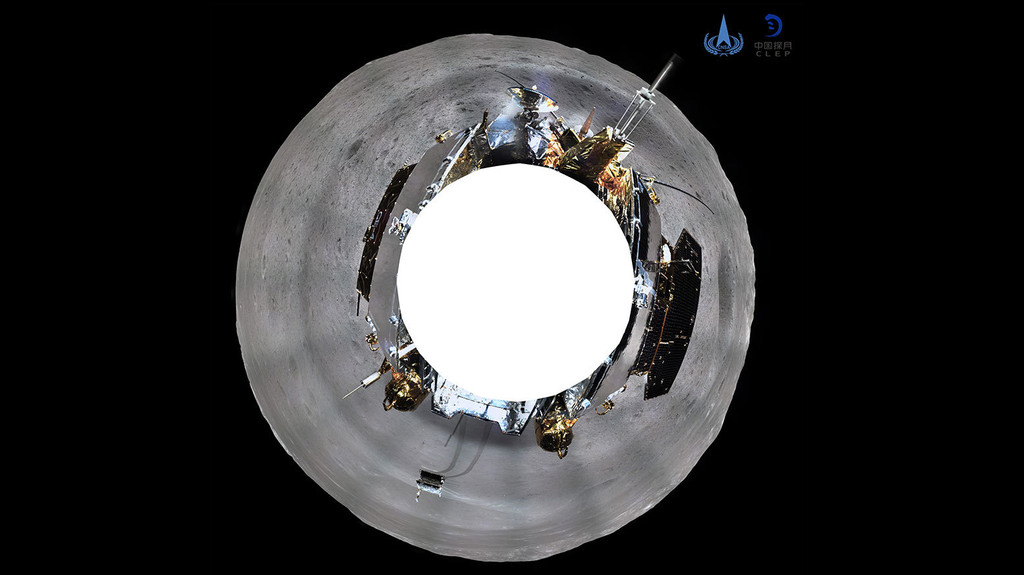 360-Grad-Rundblick der Kamera an Bord der chinesischen Mondsonde  Chang'e 4