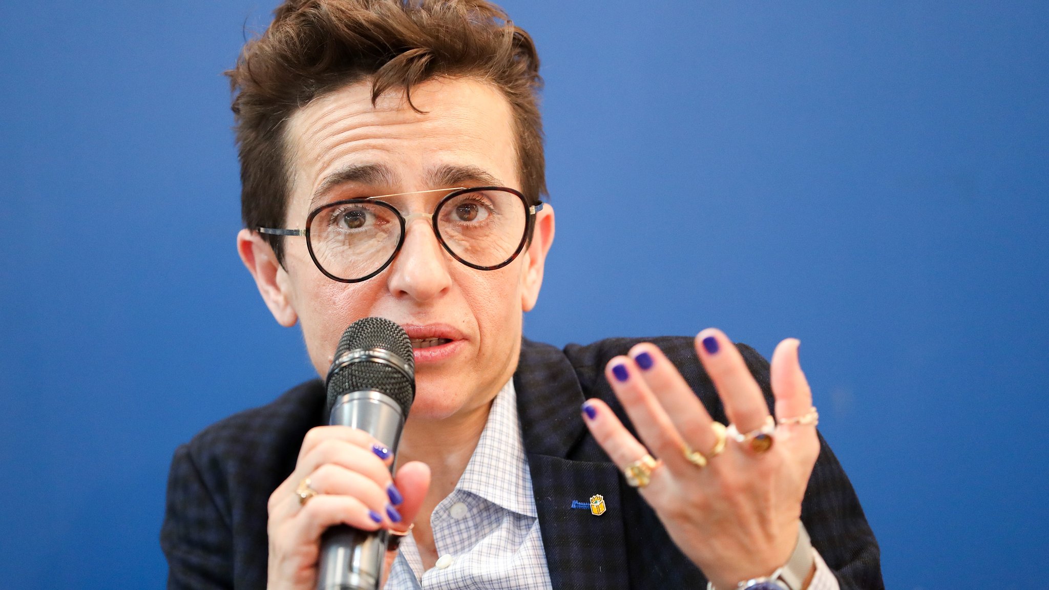 Masha Gessen, russisch-amerikanische Journalistin, spricht auf der Leipziger Buchmesse im März 2019.