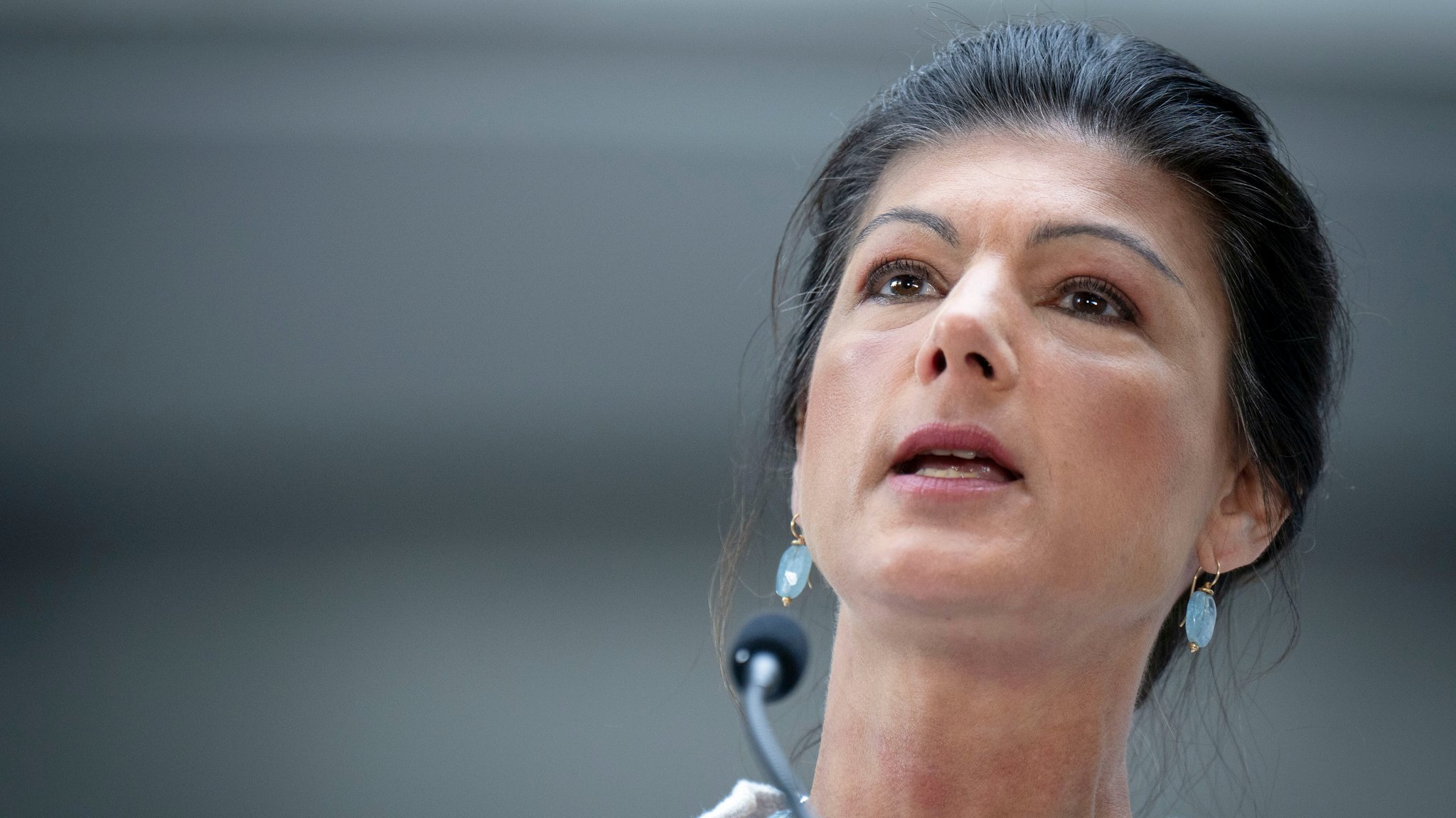 Sahra Wagenknecht bei einem Pressestatement des BSW im Reichstagsgebäude am 13.03.2025