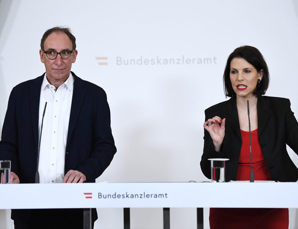 Gesundheitsminister Johannes Rauch und Verfassungsministerin Karoline Edtstadler 
