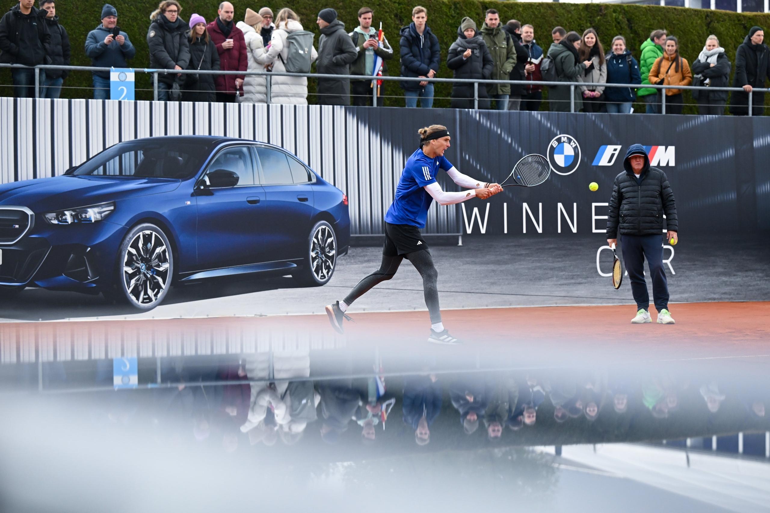 Alexander Zverev am 18. April 2024 während eines Trainings in München.