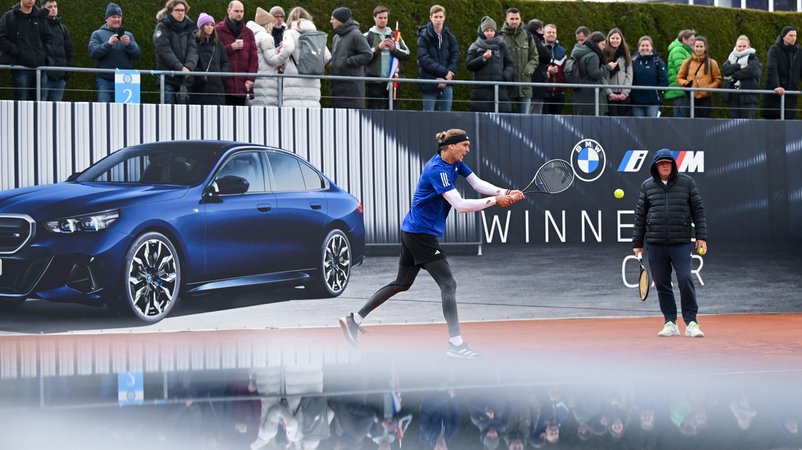 Alexander Zverev am 18. April 2024 während eines Trainings in München. | Bild: dpa-Bildfunk/Sven Hoppe Alexander Zverev am 18. April 2024 während eines Trainings in München.