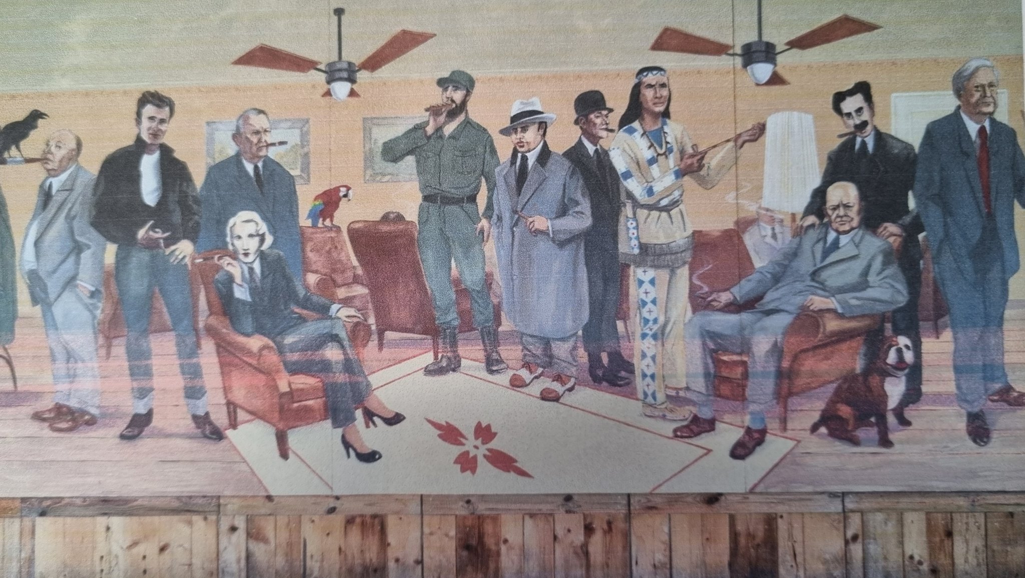 Der große Raucherbalkon im Weinzelt, gemalt von Ralf Meyer-Ohlenhof und seinen Söhnen.