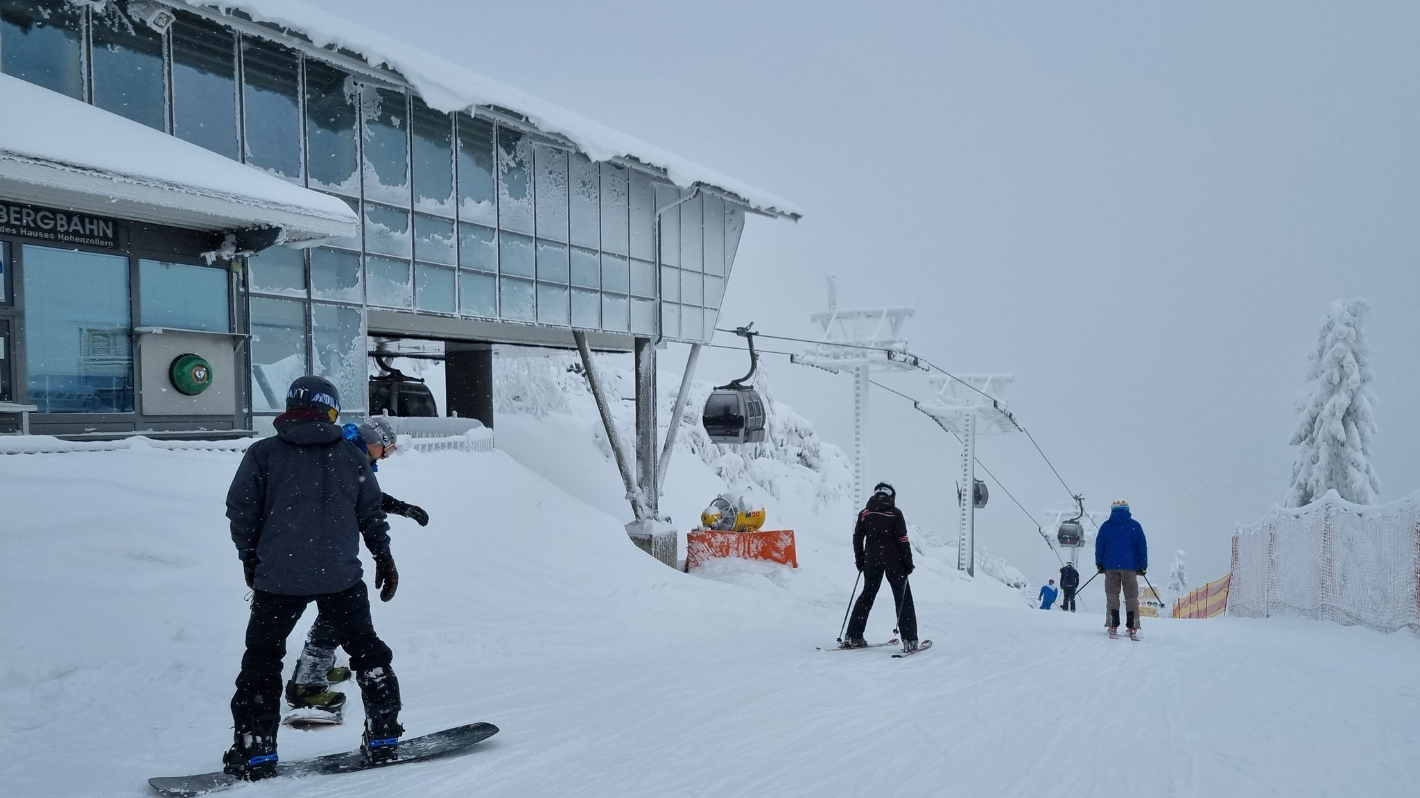 Skifahrer am Großen Arber im Bayerischen Wald