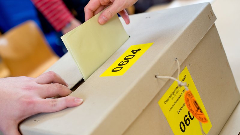 Wahlurne bei der Oberbürgermeisterwahl 2014 in München.