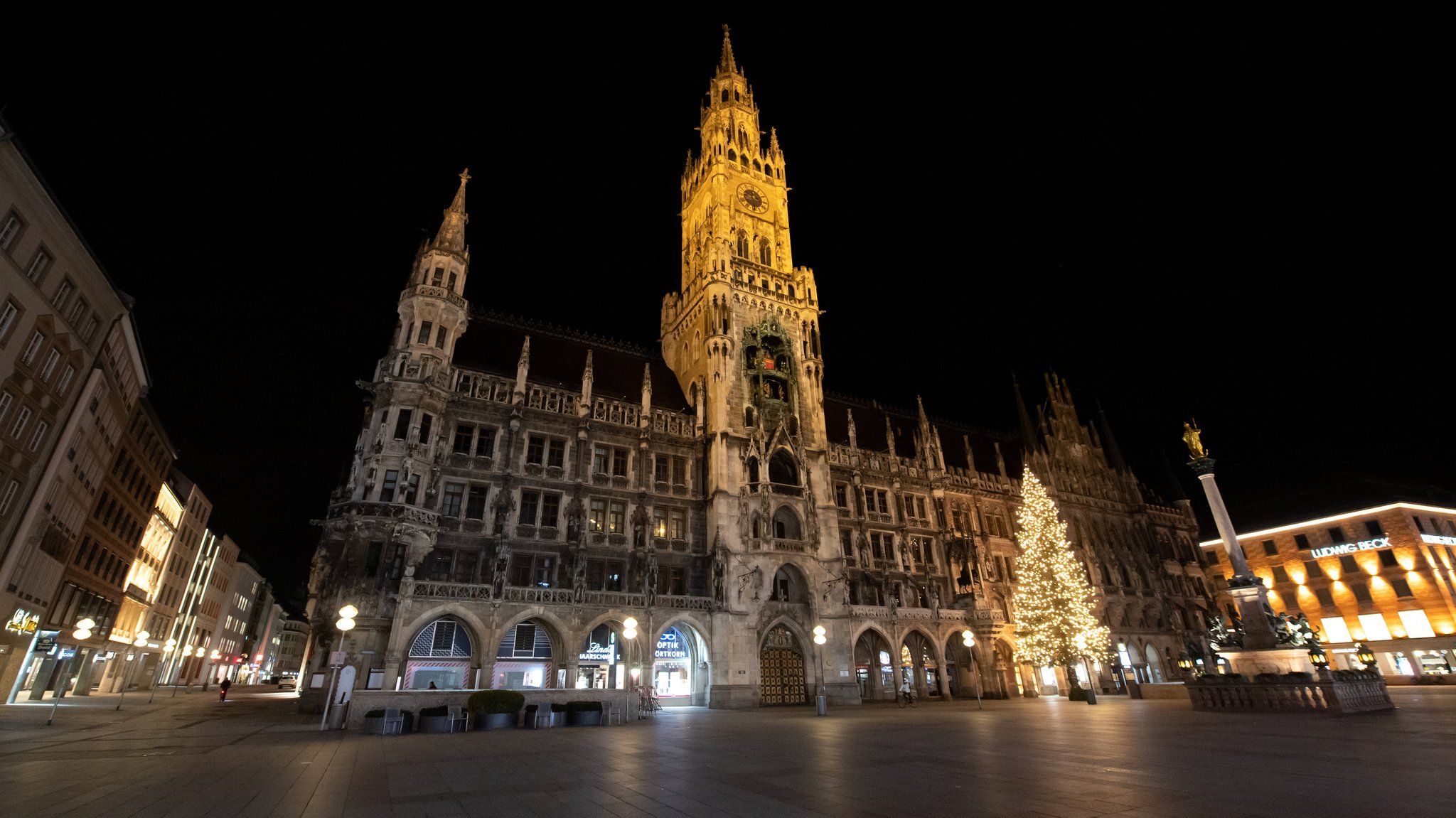 Leere Münchner Innenstadt während Ausgangsverbot