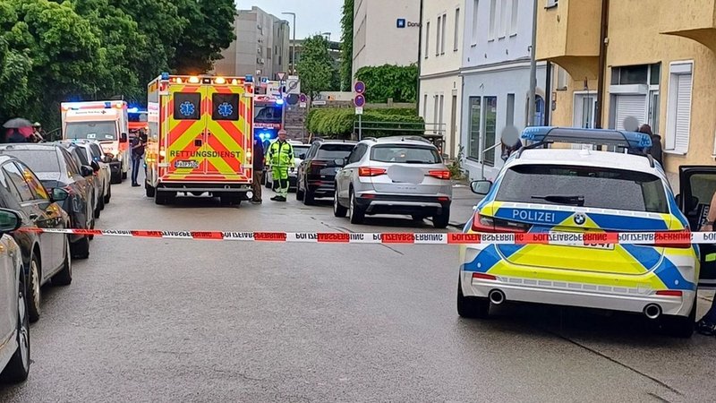 Die Unfallstelle in der Passauer Innenstadt. | Bild: dpa-Bildfunk/Markus Zechbauer Die Unfallstelle in der Passauer Innenstadt.