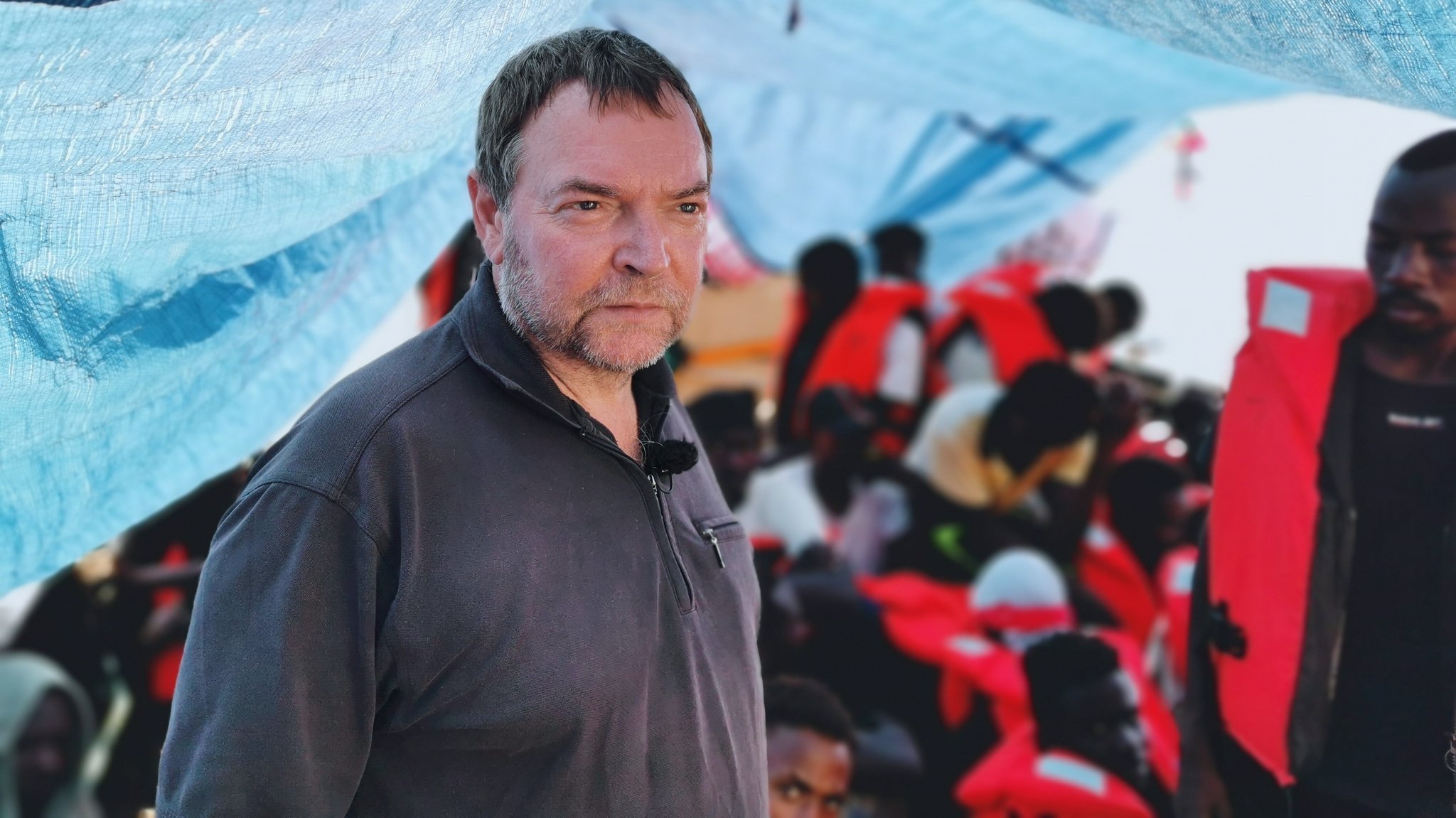 Kapitän Claus-Peter Reisch steht auf dem Deck des Rettungsschiff «Eleonore». Die «Eleonore» hat am 26.08.2019 rund 100 Migranten vor der libyschen Küste aufgenommen.