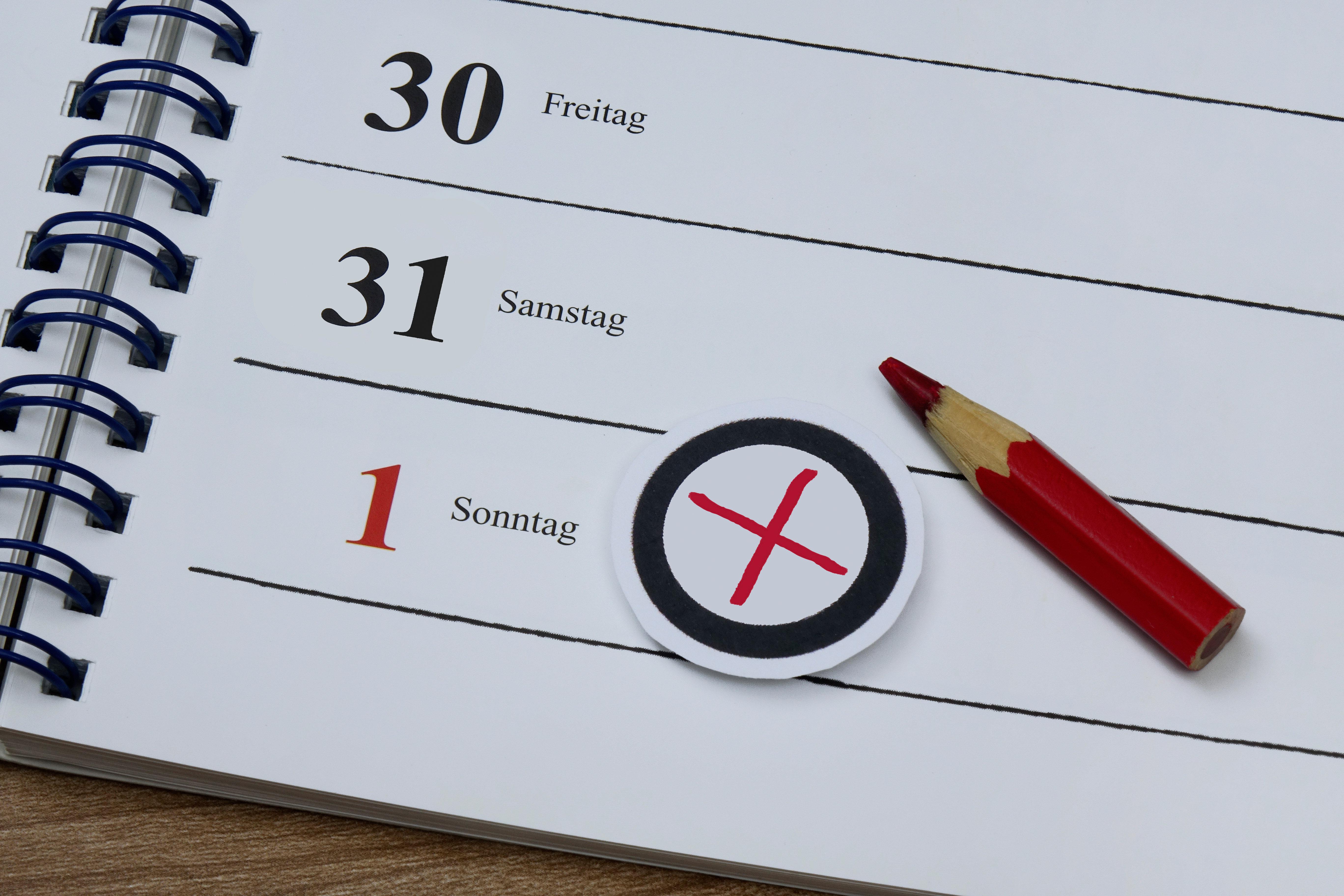 Kalenderblatt vom 1. September 2024, dem Wahlsonntag der Landtagswahl in Thüringen und Sachsen